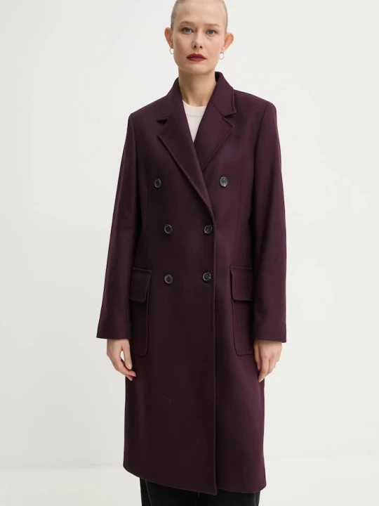 Zdjęcie produktu PS Paul Smith płaszcz wełniany fioletowy