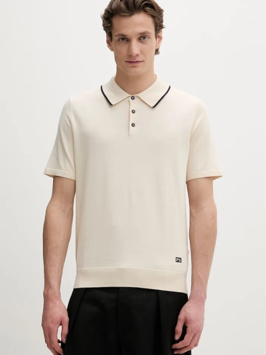 Zdjęcie produktu PS Paul Smith polo męskie bawełniane beżowy
