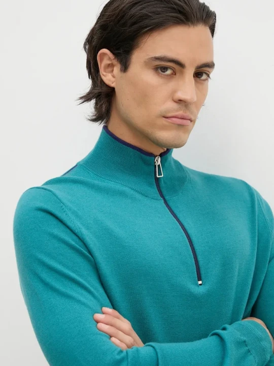 Zdjęcie produktu PS Paul Smith sweter wełniany turkusowy