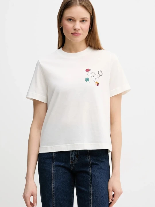 Zdjęcie produktu PS Paul Smith t-shirt bawełniany beżowy