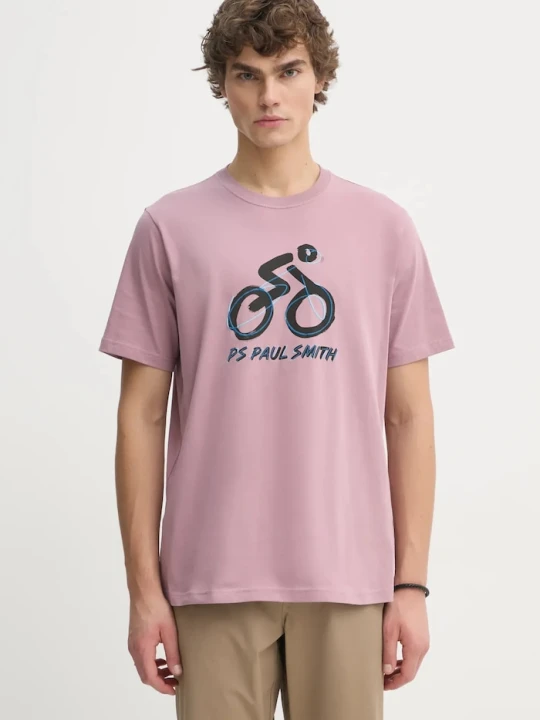 Zdjęcie produktu PS Paul Smith t-shirt bawełniany różowy