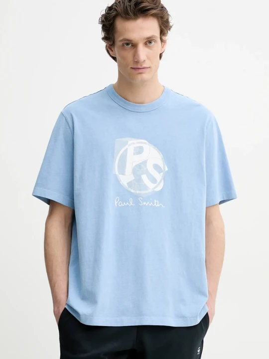 Zdjęcie produktu PS Paul Smith t-shirt bawełniany niebieski