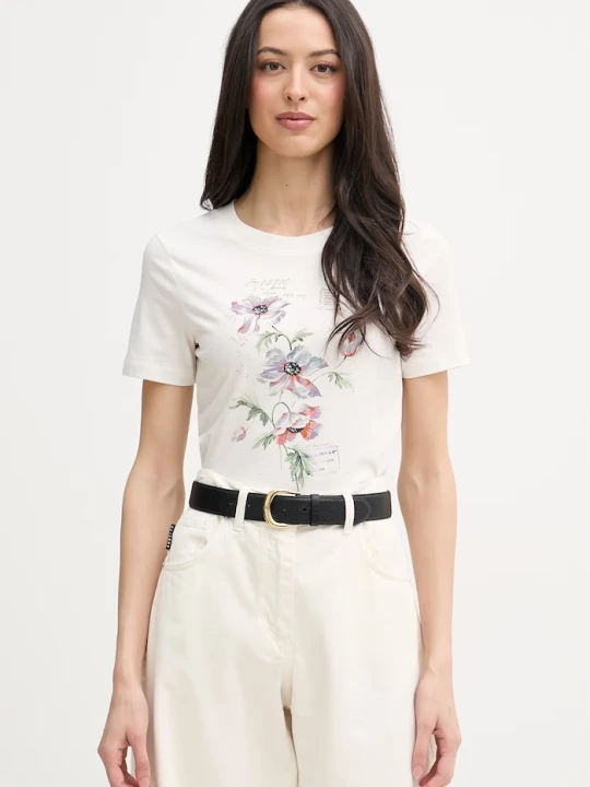 Zdjęcie produktu PS Paul Smith T-shirt damski bawełniany beżowy