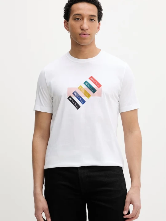 Zdjęcie produktu PS Paul Smith t-shirt męski bawełniany biały
