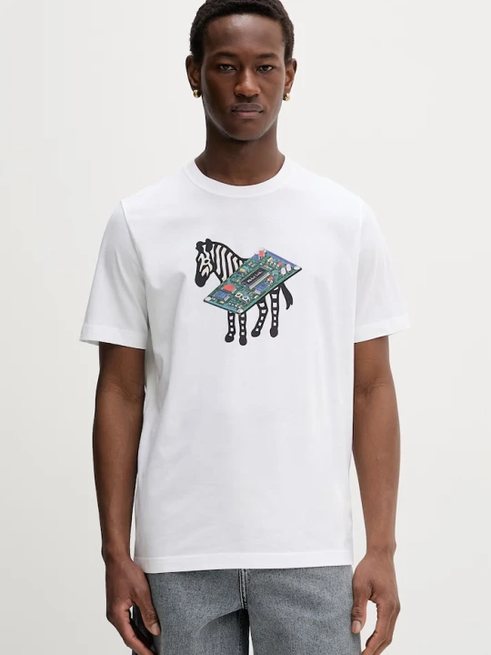 Zdjęcie produktu PS Paul Smith t-shirt męski bawełniany biały