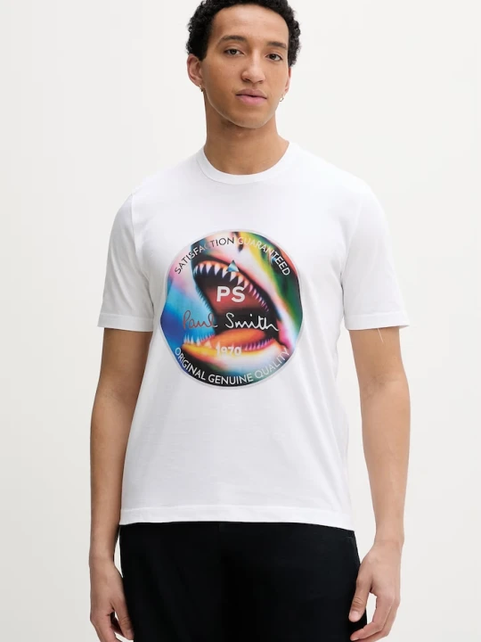Zdjęcie produktu PS Paul Smith t-shirt męski bawełniany biały
