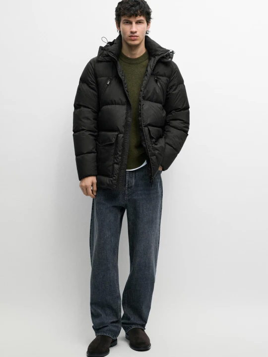 Zdjęcie produktu Puchowa Kurtka Z Kieszeniami - Brudnoszary - Massimo Dutti - Male