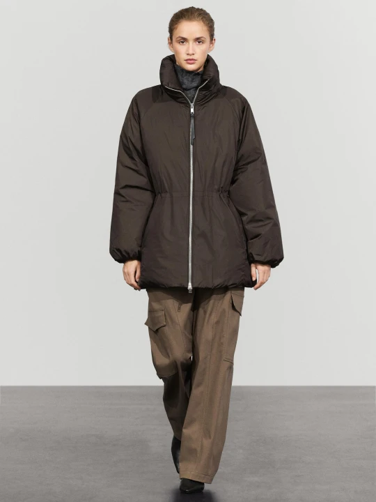 Zdjęcie produktu Puchowa Kurtka Z Marszczeniem - Odcień Brązowy - Massimo Dutti - Female