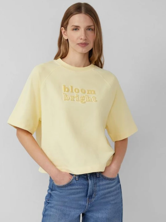 Zdjęcie produktu Pudełkowa bluza z grafiką 3D s.Oliver żółty