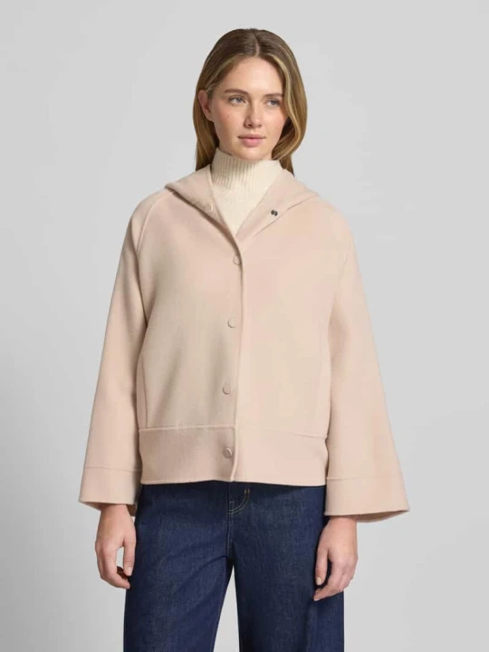 Zdjęcie produktu Pudełkowy krój kurtka wełniana z kapturem model "OLIATO" Weekend Max Mara Piaskowy