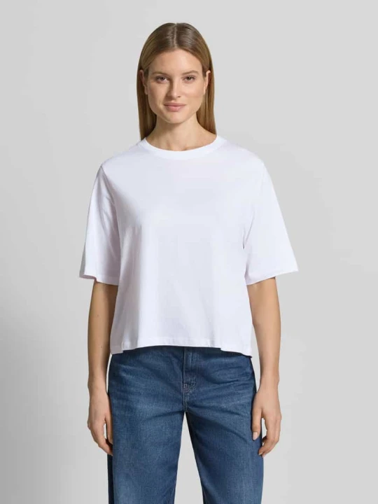 Zdjęcie produktu Pudełkowy krój t-shirt z bawełny ekologicznej model 'Derby' Soyaconcept Biały