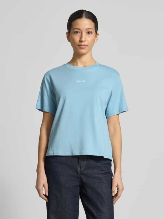 Zdjęcie produktu Pudełkowy krój T-shirt z czystej Bawełna Tom Tailor Jasnoniebieski