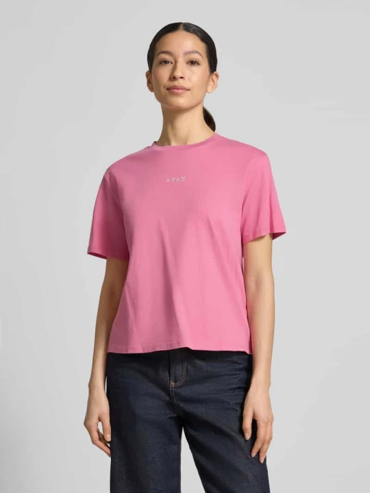 Zdjęcie produktu Pudełkowy krój T-shirt z czystej Bawełna Tom Tailor Mocnoróżowy