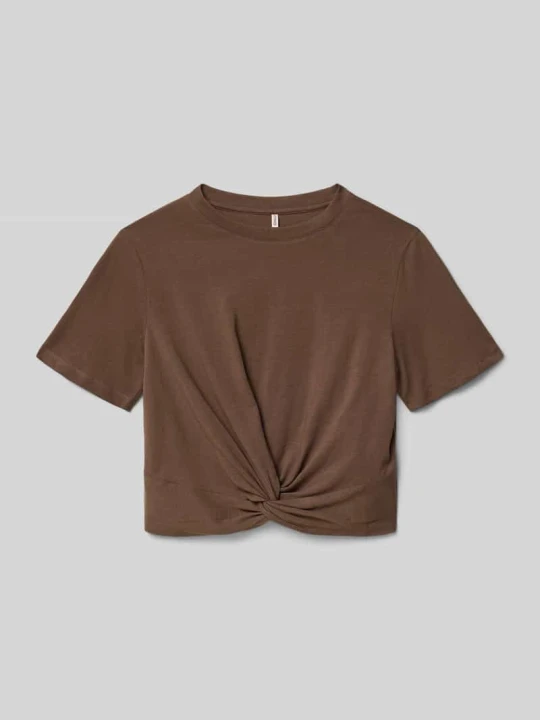 Zdjęcie produktu Pudełkowy krój t-shirt z czystej bawełny model 'REX' Only Jasnobrązowy