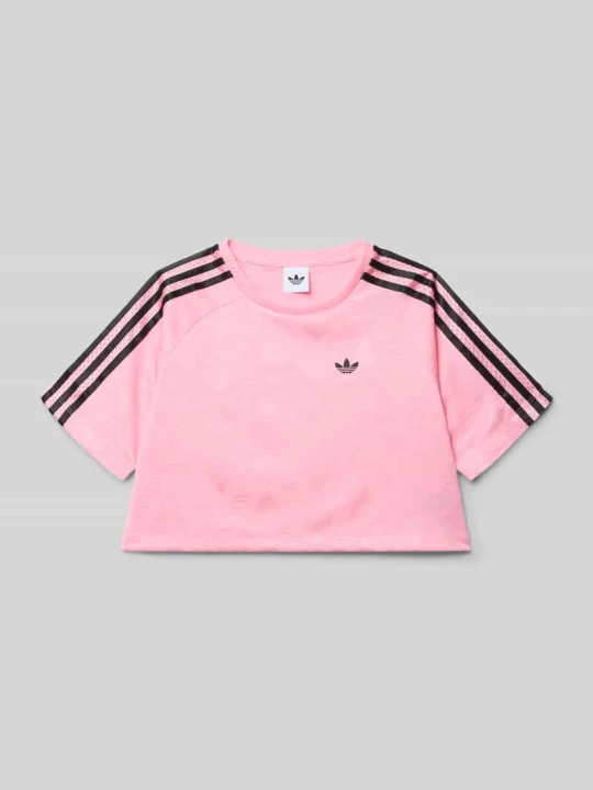 Zdjęcie produktu pudełkowy krój t-shirt z detalem z logo adidas Originals Mocnoróżowy