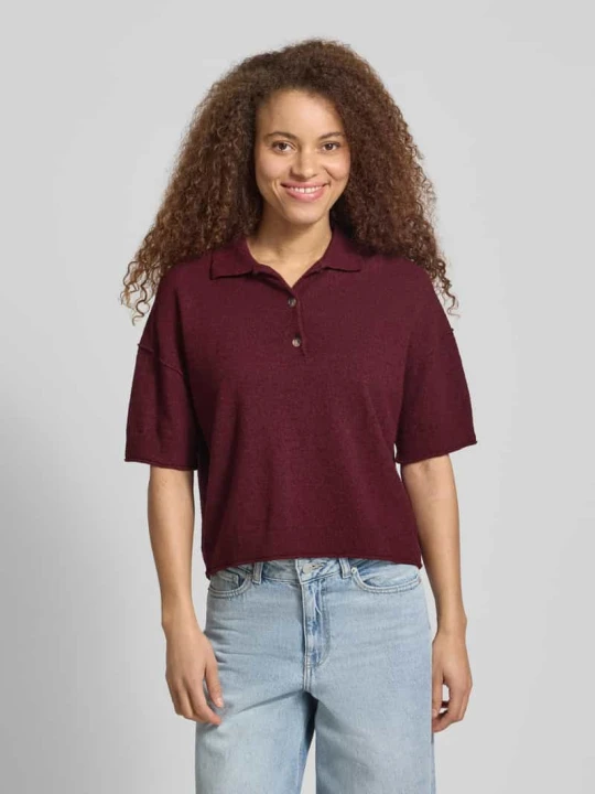 Zdjęcie produktu pudełkowy krój t-shirt z mieszanka bawełny Marc O'Polo Bordowy