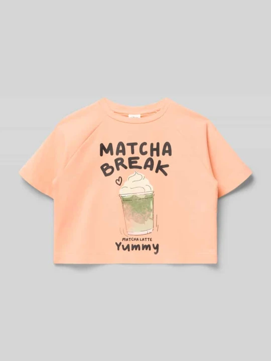 Zdjęcie produktu pudełkowy krój t-shirt z mieszanka bawełny s.Oliver Morelowy