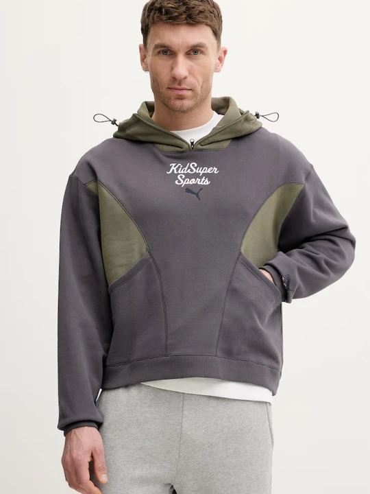 Zdjęcie produktu Puma bluza z kapturem męska bawełniana PUMA x KIDSUPER Pants fioletowy