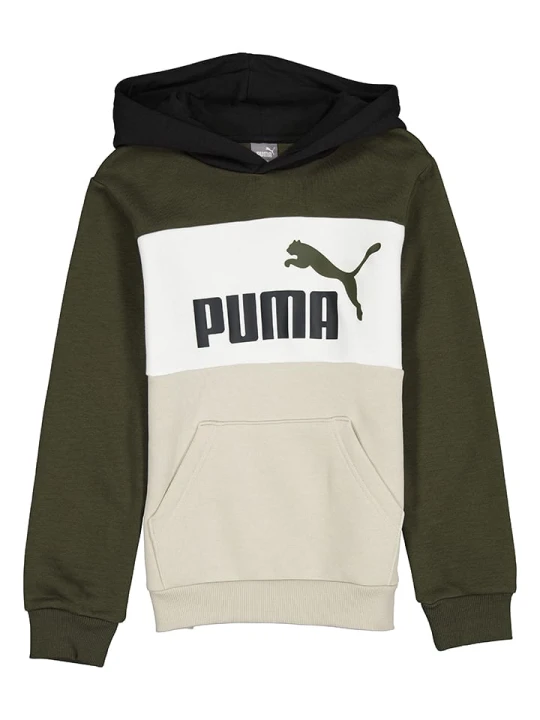 Zdjęcie produktu Puma Bluza "ESS" w kolorze oliwkowo-beżowo-białym rozmiar: 116