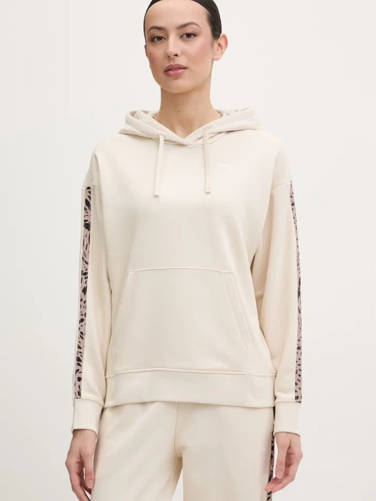 Zdjęcie produktu Puma bluza z kapturem damska bawełniana Essentials Graphic Animal beżowy