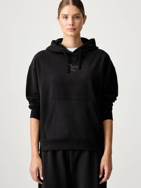 Zdjęcie produktu Puma bluza z kapturem damska z bawełną Essentials czarny