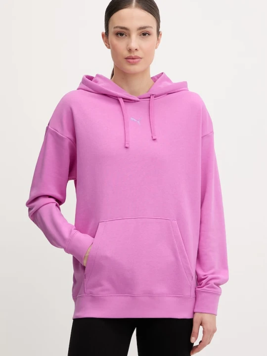 Zdjęcie produktu Puma bluza z kapturem damska z bawełną Essentials Relaxed różowy