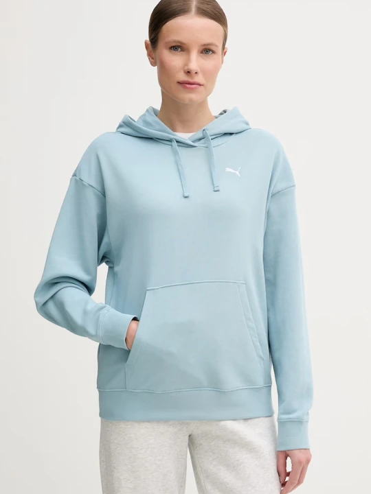 Zdjęcie produktu Puma bluza z kapturem damska z bawełną niebieski