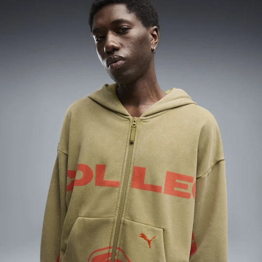 Zdjęcie produktu PUMA Bluza z kapturem unisex z zamkiem i grafiką, Akcesoria, Brązowy