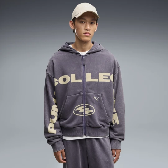 Zdjęcie produktu PUMA Bluza z kapturem unisex z zamkiem i grafiką, Akcesoria, Szary