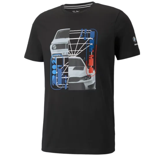 Zdjęcie produktu Puma BMW Motorsport Graphic Tee 531194-01, Męskie, Czarne, t-shirty, bawełna, rozmiar: XS