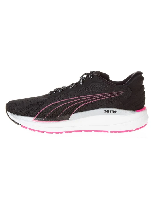 Zdjęcie produktu Puma Buty "Magnify Nitro Knit" w kolorze czarno-biało-różowym do biegania rozmiar: 37