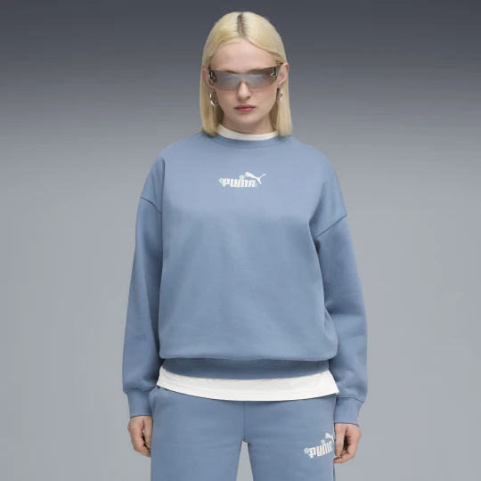 Zdjęcie produktu PUMA Damska bluza oversize Essentials Nature 2.0 z okrągłym dekoltem, Odzież, Niebieski