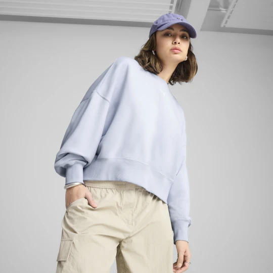 Zdjęcie produktu PUMA Damska bluza oversize WARDROBE ESS, Odzież, Niebieski