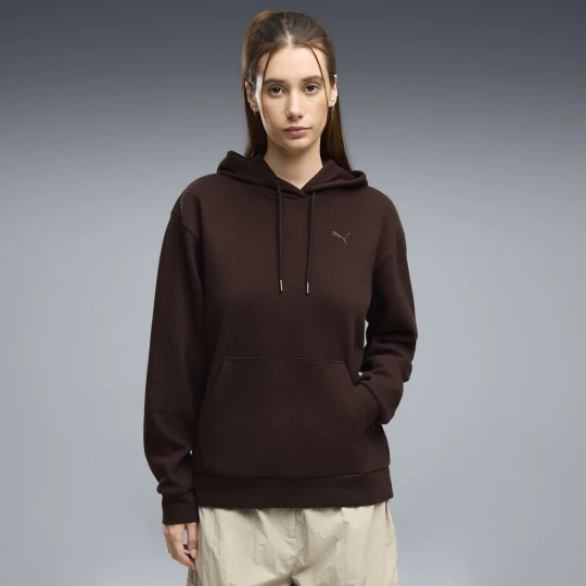 Zdjęcie produktu PUMA Damska bluza z kapturem Essentials Elevated Standard, Odzież, Brązowy