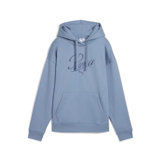 Zdjęcie produktu PUMA Damska bluza z kapturem Essentials Script Comfort, OdzieÅ¼, Niebieski