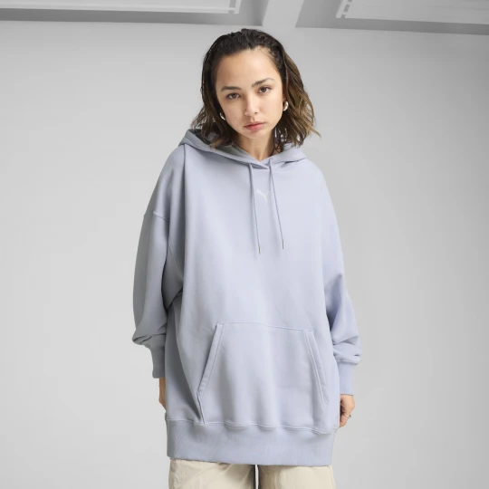 Zdjęcie produktu PUMA Damska bluza z kapturem oversize WARDROBE ESS, Odzież, Niebieski