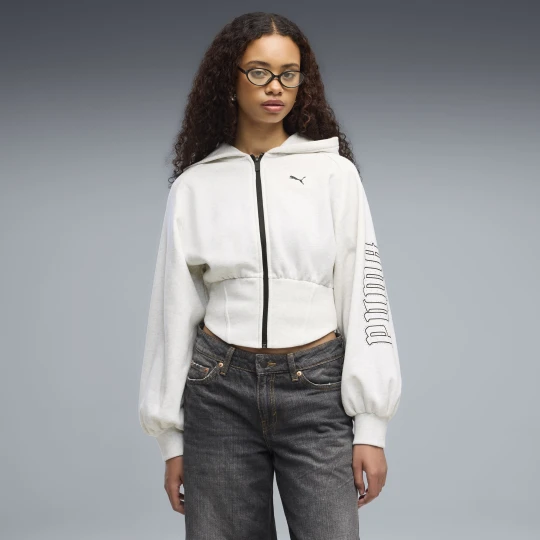 Zdjęcie produktu PUMA Damska bluza z kapturem Street Glam Bedazzled, OdzieÅ¼, BiaÅ‚y