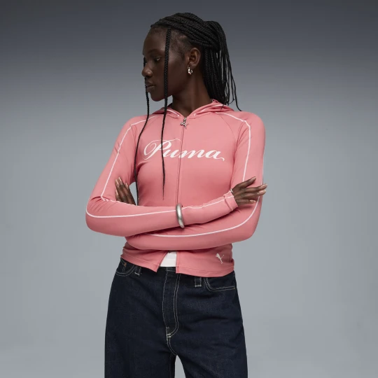 Zdjęcie produktu PUMA Damska bluza z kapturem T7 Street Glam, OdzieÅ¼, RÃ³Å¼owy Wild Pink