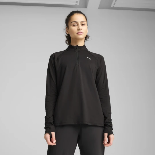 Zdjęcie produktu PUMA Damska bluza z zamkiem 1 / 4 RUN VELOCITY CLOUDSPUN, Odzież, Czarny