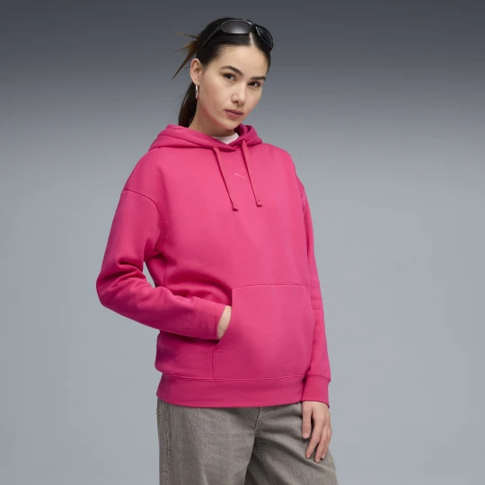 Zdjęcie produktu PUMA Damska dzianinowa bluza z kapturem Essentials o luźnym kroju, Odzież, Różowy