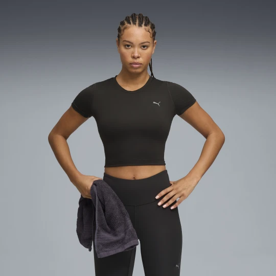 Zdjęcie produktu PUMA Damska koszulka CLOUDSPUN Twist z krótkim rękawem, Odzież, Czarny