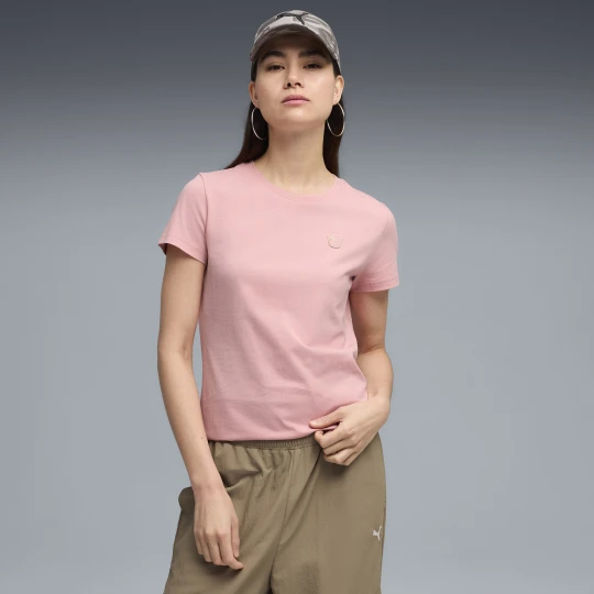 Zdjęcie produktu PUMA Damska koszulka Essentials Elevated, Odzież, Różowy
