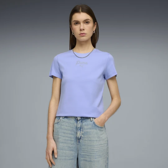 Zdjęcie produktu PUMA Damska koszulka Essentials Script, Odzież, Fioletowy