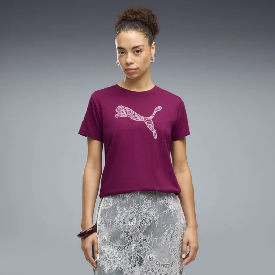 Zdjęcie produktu PUMA Damska koszulka Graphics Lace Cat, Odzież, Różowy