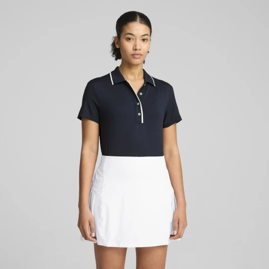 Zdjęcie produktu PUMA Damska koszulka polo do golfa CLOUDSPUN Bridges z krótkim rękawem, Odzież, Niebieski Deep Navy
