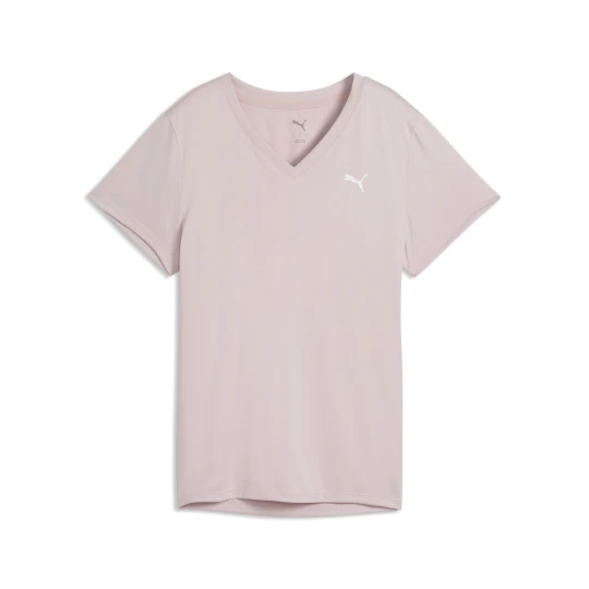 Zdjęcie produktu PUMA Damska koszulka TAD ESSENTIALS z dekoltem w serek, Odzież, Różowy