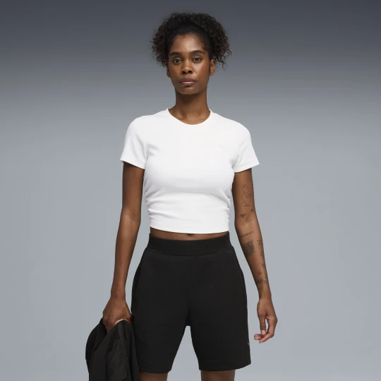 Zdjęcie produktu PUMA Damska koszulka treningowa CLOUDSPUN Ribbed o dopasowanym kroju, Odzież, Biały