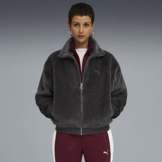 Zdjęcie produktu PUMA Damska kurtka Wardrobe Essentials z miękkiej dzianiny, Odzież, Szary