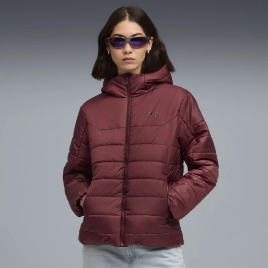 Zdjęcie produktu PUMA Damska kurtka wyścielana Essentials z kapturem, Odzież, Czerwony