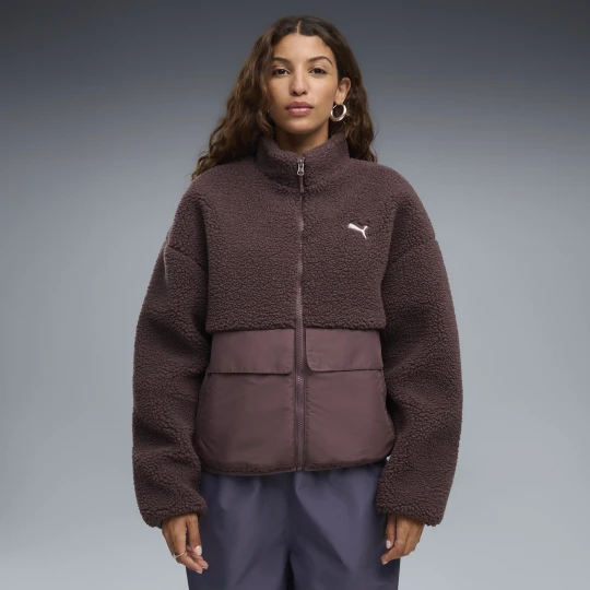 Zdjęcie produktu PUMA Damska kurtka z polaru RE:FIBRE o luźnym kroju, Odzież, Brązowy